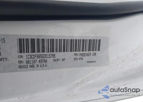 2016 Dodge Dart Sxt из США, поврежденный, VIN 1C3CDFBB5GD515795